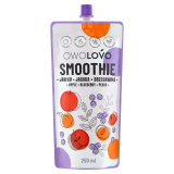 OWOLOVO Smoothie Jabłko Jagoda Brzoskwinia 250 g