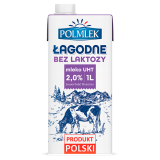 POLMLEK Mleko Łagodne 2% UHT bez laktozy 1 l