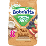 BOBOVITA Porcja Zbóż Kaszka mleczna 7 zbóż jabłko-śliwka od 8 miesiąca 210 g