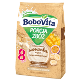 BOBOVITA Porcja Zbóż Porcja zbóż Delikatna mleczna owsianka z ryżem mango-marakuja-banan po 8 miesiącu 210 g