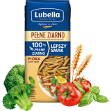 LUBELLA Pełne Ziarno Makaron pióra pełnoziarniste (penne rigate) 400 g