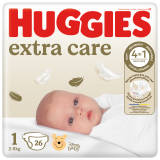 HUGGIES Extra Care Pieluchy rozmiar 1 (2-5 kg) 26 szt. 1 szt
