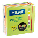 MILAN Karteczki samoprzylepne FLUO kostka mix 5 kolorów 76x76mm 400 kartek 1 szt
