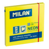 MILAN Karteczki samoprzylepne NEONOWE 76x76mm 100 kartek żółte 1 szt
