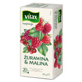 VITAX Inspiracje Herbata owocowo-ziołowa o smaku żurawiny i maliny 20 torebek ex. 40 g
