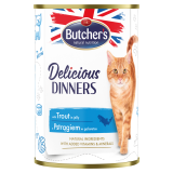 BUTCHER'S Delicious Dinners Karma dla kotów kawałki z pstrągiem w galaretce 400 g