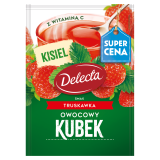 DELECTA Owocowy Kubek Kisiel gładki o smaku truskawkowym 30 g
