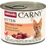 ANIMONDA Carny Kitten Mokry pokarm dla kociąt z cielęciną kurczakiem i indykiem puszka 200 g