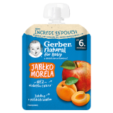 GERBER Deserek w tubce jabłko morela dla niemowląt po 6 miesiącu 80 g