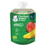 GERBER Organic Deserek w tubce mango dla niemowląt po 4 miesiącu BIO 80 g