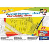 GIMBOO Blok techniczny A4 10 kart. 150gsm mix kolorów 1 szt