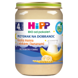 HIPP BIO od pokoleń Kaszka manna z mlekiem i bananami - po 4 miesiącu 190 g