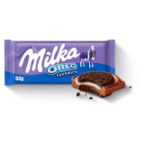 MILKA OREO Czekolada mleczna z ciastkami kakaowymi i nadzieniem mlecznym 92 g