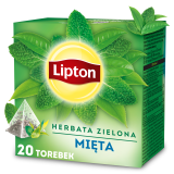 LIPTON Herbata zielona aromatyzowana Mięta 20 piramidek 32 g