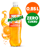 MIRINDA ZERO CUKRU Napój gazowany o smaku pomarańczowym bez cukru 850 ml