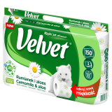 VELVET Naturalnie Pielęgnujący Papier toaletowy rumiankowy 12 rolek 1 szt