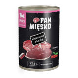 PAN MIĘSKO Mokry pokarm dla dorosłych psów z wieprzowiną i kaczką puszka 400 g