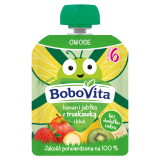 BOBOVITA Mus banan i jabłko z truskawką i kiwi po 6 miesiącu (tubka) 80 g