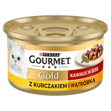 GOURMET Gold Pokarm dla kotów - kurczak i wątróbka w sosie (puszka) 85 g