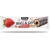 ROLL&GO Baton owsiany z nadzieniem truskawkową i polewą kakaową 30 g