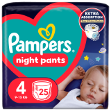 PAMPERS Night Pants Pieluchomajtki rozmiar 4 (9-15 kg) 25 szt. 1 szt