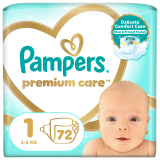 PAMPERS Premium Care Pieluchy Rozmiar 1 (2-5kg) 72 szt. 1 szt