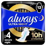 ALWAYS Ultra Secure Night Podpaski ze skrzydełkami 12 szt 1 szt
