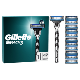 GILLETTE Mach3 Maszynka do golenia dla mężczyzn + 12 ostrzy wymiennych 1 szt
