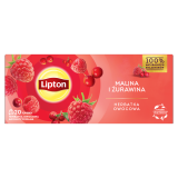 LIPTON Herbatka owocowa Malina i Żurawina 20 torebek ex. 32 g