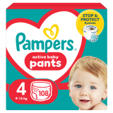 PAMPERS Active Baby Pieluchomajtki Rozmiar 4 (9-15kg) 108 szt. 1 szt