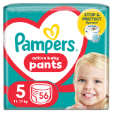 PAMPERS Active Baby Pieluchomajtki Rozmiar 5 (11-17kg) 56 szt. 1 szt