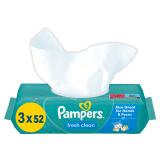 PAMPERS Fresh Clean Chusteczki nawilżane dla niemowląt 3x52 szt. 1 szt