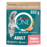 PURINA ONE Adult Karma dla dorosłych kotów bogata w łososia i pełne ziarna 800 g