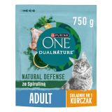 PURINA ONE Dual Nature Spirulina Pełnoporcjowa karma dla dorosłych kotów bogata w kurczaka 750 g