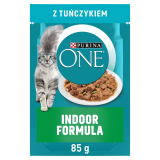 PURINA ONE Indoor Formuła Pokarm dla kota Tuńczyk i Zielona Fasolka 85 g
