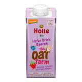 HOLLE Napój owsiany pełnoziarnisty truskawkowo-jagodowo-bananowy bezglutenowy powyżej 12 miesiąca życia BIO 200 ml