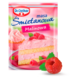 DR. OETKER Masa śmietanowa malinowa (z kawałkami owoców) 86 g