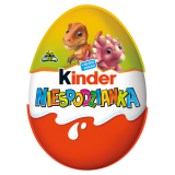 KINDER Niespodzianka Słodkie jajko z niespodzianką pokryte czekoladą mleczną 20 g
