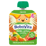 BOBOVITA Mus morele z jabłkiem i gruszką po 6 miesiącu (tubka) 80 g