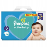 PAMPERS Active Baby Pieluchy Rozmiar 3 Midi (6-10kg) 90 szt 1 szt