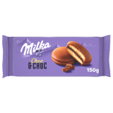 MILKA Choc&Choc Ciastka biszkoptowe z nadzieniem kakaowym i kaw. czeko. 6 szt. 150 g
