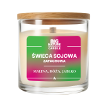 BIG NATURE Świeca sojowa o zapachu Malina, róża i jabłko 155 g