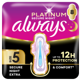 ALWAYS PLATINUM Podpaski Secure Night Extra 8 szt. 1 szt