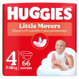 HUGGIES Little Movers Pieluchy Rozmiar 4 (7-18kg) 66 szt. 1 szt