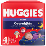 HUGGIES Overnights Pieluchomajtki na noc rozmiar 4 (9-14kg) 26szt. 1 szt