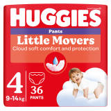 HUGGIES Little Movers Pieluchomajtki rozmiar 4 (9-14kg) 36szt. 1 szt