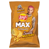 LAY'S MAX Chipsy ziemniaczane karbowane o smaku słodkiego sosu musztardowego 120 g