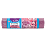 GOSIA Worki na śmieci z taśmą 3D moletowane 60L 8 szt. różowe zapachowe 1 szt