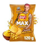 LAY'S MAX Chipsy ziemniaczane karbowane o smaku słodkiego sosu musztardowego 120 g