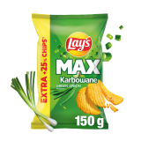 LAY'S MAX Chipsy ziemniaczane karbowane o smaku zielonej cebulki 120 g